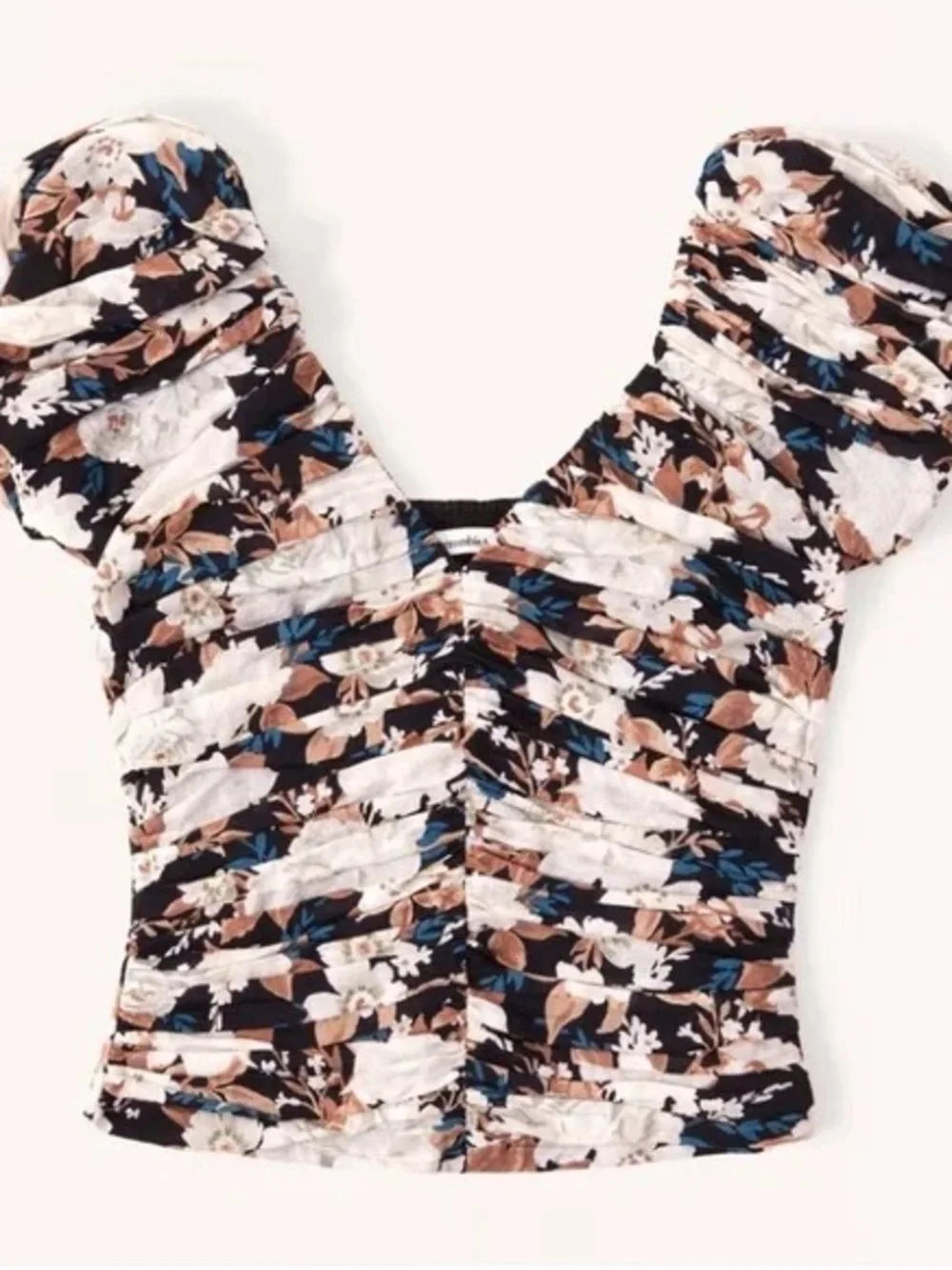 Abercrombie & Fitch Drama floral puff sleeve top